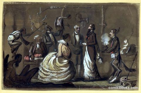 Political Caricature: Maria II and Ferdinand