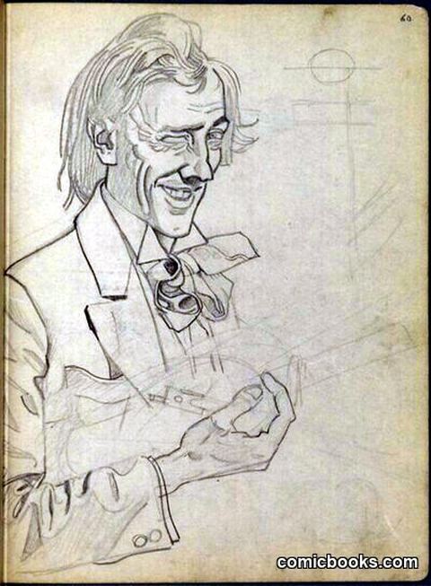 Caricature of a Grinning Violinist