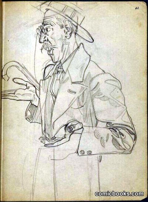 Caricature of a Gentleman with Stick and Hat