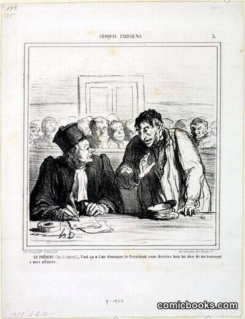 Le prévenu (bas à l'Avocat)