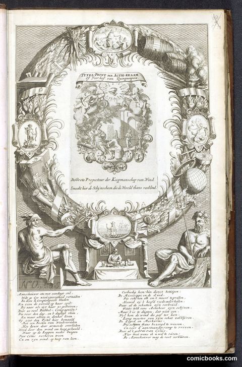 Title Page with the Stock Exchange Booth, or Courtyard of Quincanpoix