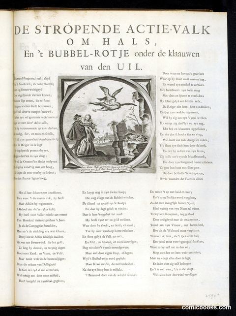 De Stropende Actie-Valk om Hals, en't Bubbel-Rotje onder de Klauuwen van den UIL