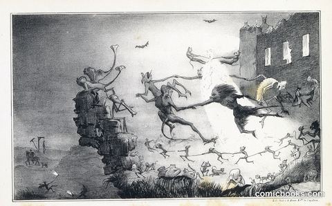 Witches' Flight to a Fortified Tower