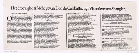 The Sorrowful Farewell of Don de Calabassa from Flanders, Returning to Spain