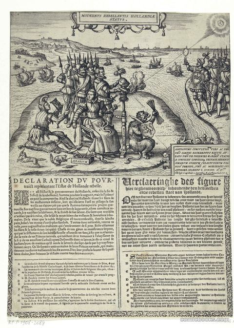 Spotprent op de rebelse staat van Holland