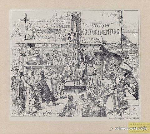 Dutch Satirical Print on Smallpox Fear, 1880