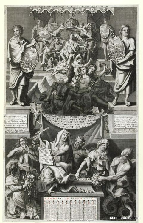 French Satirical Print on the Coronation of William III, 1689