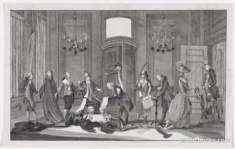 Spotprent op de prins en zijn aanhang [Political Jest on the Prince and His Followers]