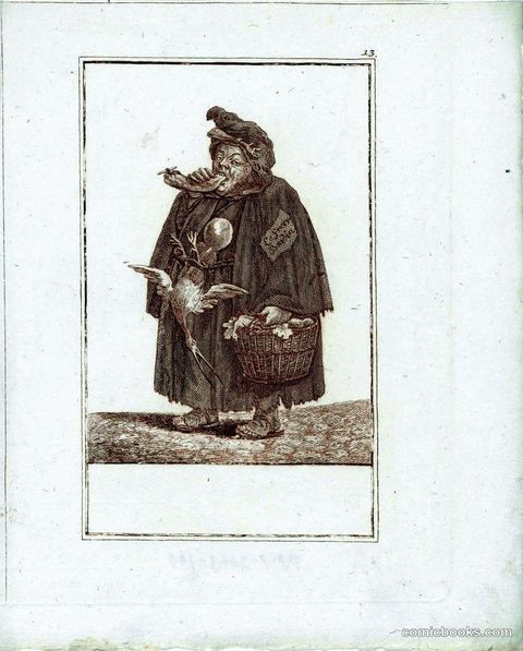 Portly Monk with Basket of Poultry