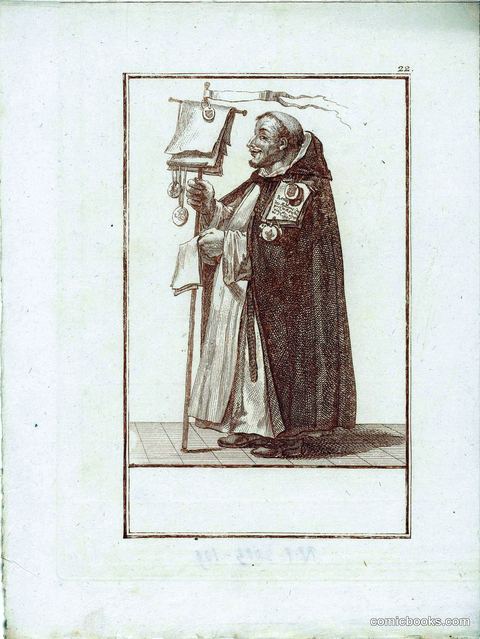 Monk with Indulgence Letters