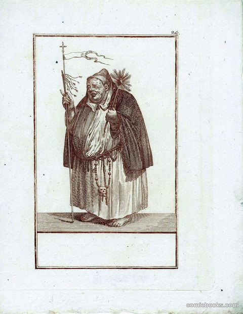 Monnik met gesel en wijwaterkwast (Monk with Scourge and Holy Water Brush)