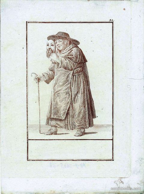 Monnik met masker in zijn hand (Monk with Mask in Hand)