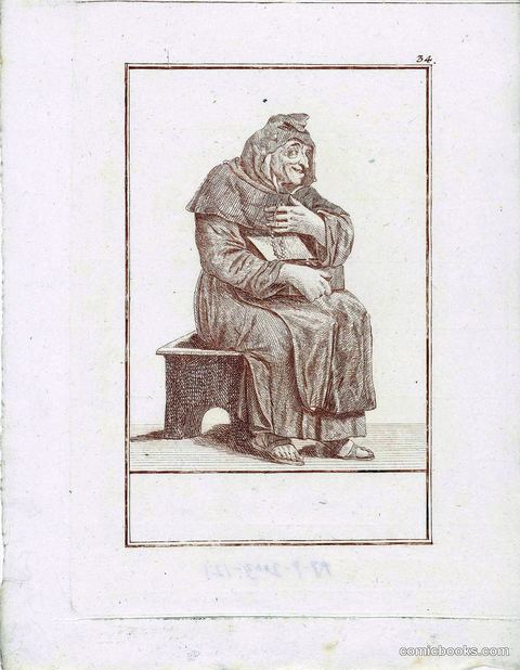 Monk with Money Chest on His Lap