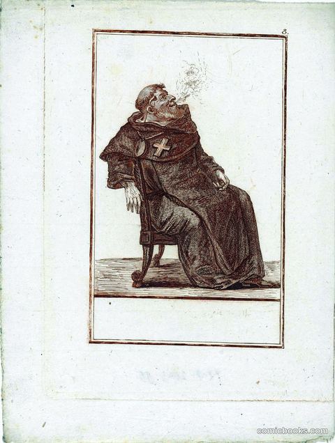 Smoking Monk with Pipe