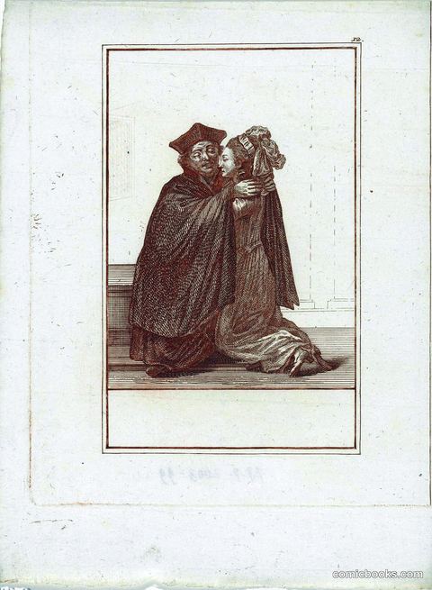 Monk Embracing a Young Woman