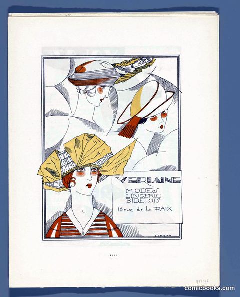 Advertisement for Verlaine Hats and Lingerie