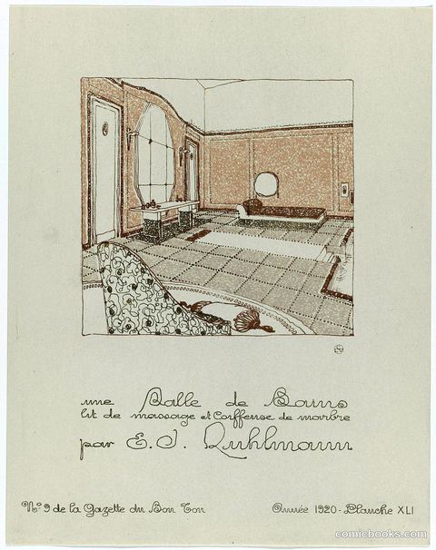 Bathroom with Massage Bed and Marble Vanity by E.D. Ruhlmann