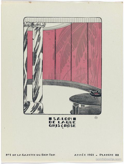 Salon de laque gris & rose