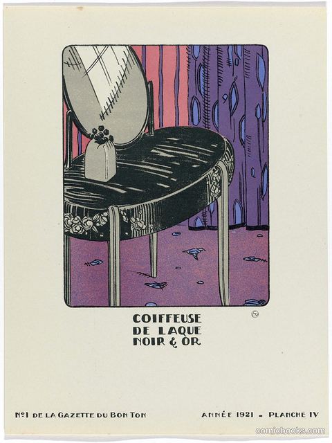 Coiffeuse de Laque Noir & Or