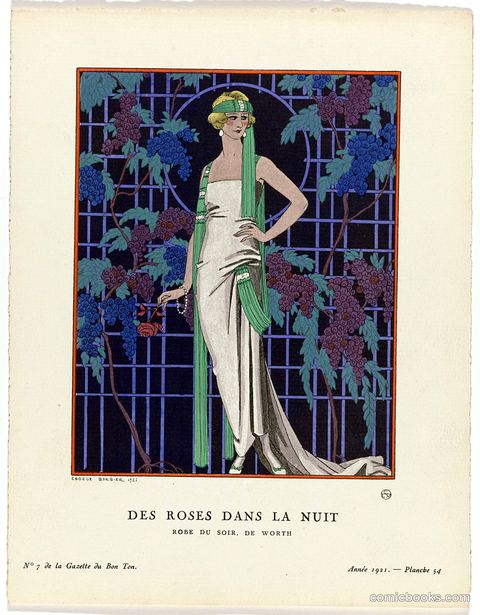 Des roses dans la nuit (Roses in the Night): Evening Gown by Worth
