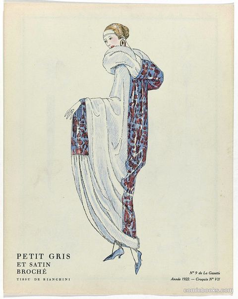 Petit gris et satin broché