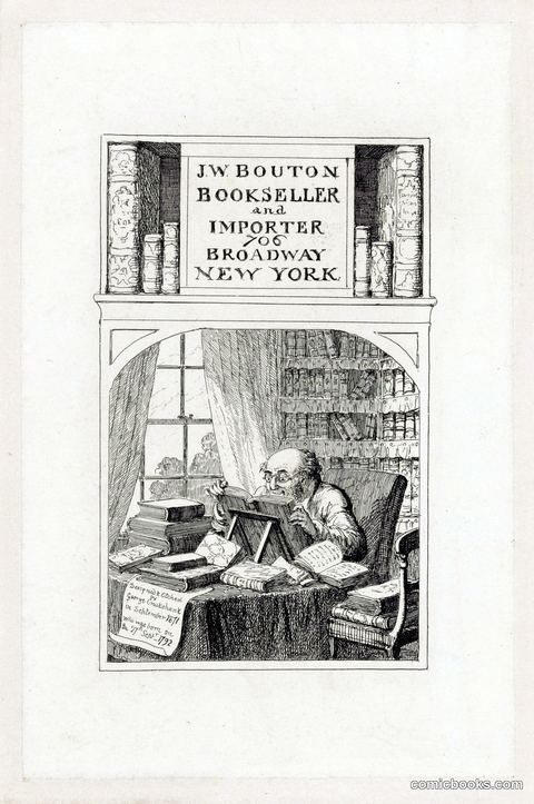 Business Card for J.W. Bouton, Bookseller and Importer, New York