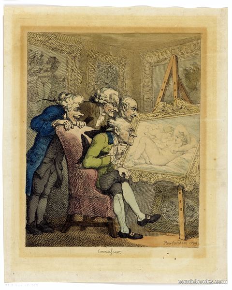 Four Men Viewing a Painting of Venus