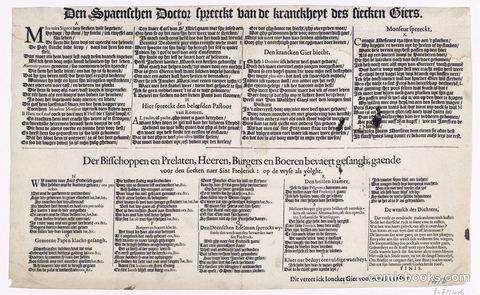 Den Spaenischen Doctor spreeckt ban de kranckheydt des fiecken Giers [The Spanish Doctor Speaks of the Sickness of the Sick Gier]