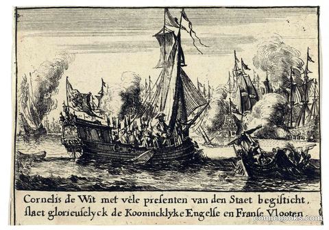 Cornelis de Witt Leads the Attack on the English Fleet at Chatham, 1667