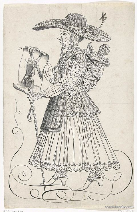 Woman with Child and Windmills