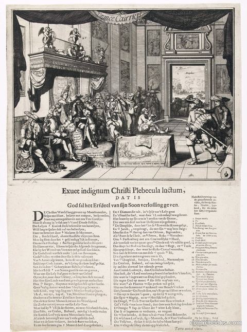 Satirical Print on the Miserable State of France Under Louis XIV's Rule