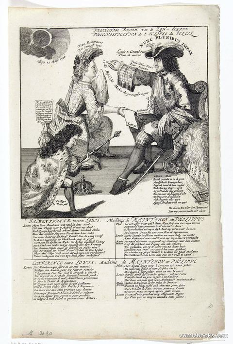 Madame de Maintenon and Philip V Kneeling Before Louis XIV