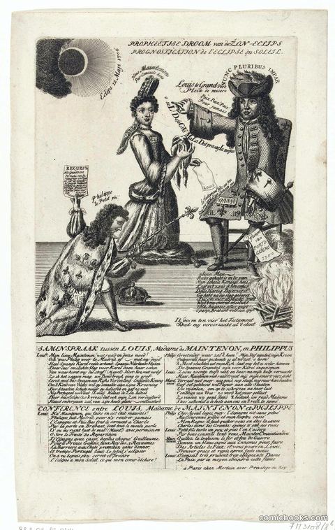 Madame de Maintenon and Philip V Kneeling Before Louis XIV