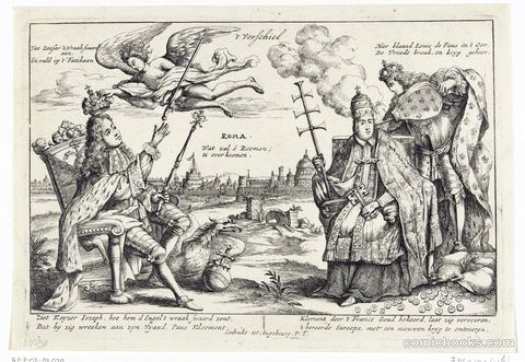 Emperor Joseph I Confronting Pope Clement XI and King Louis XIV