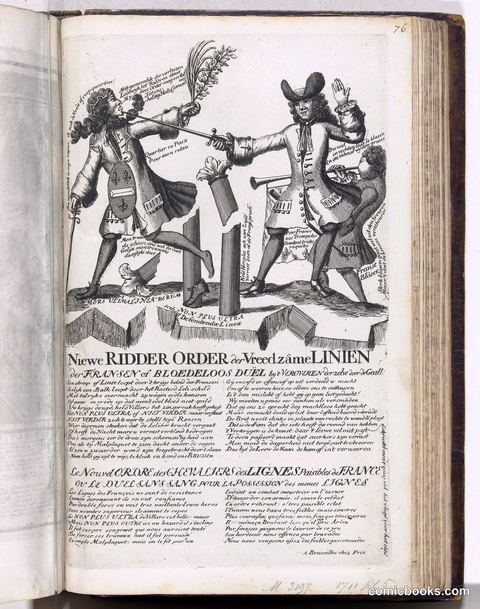 Spotprent op de Franse verliezen in 1711