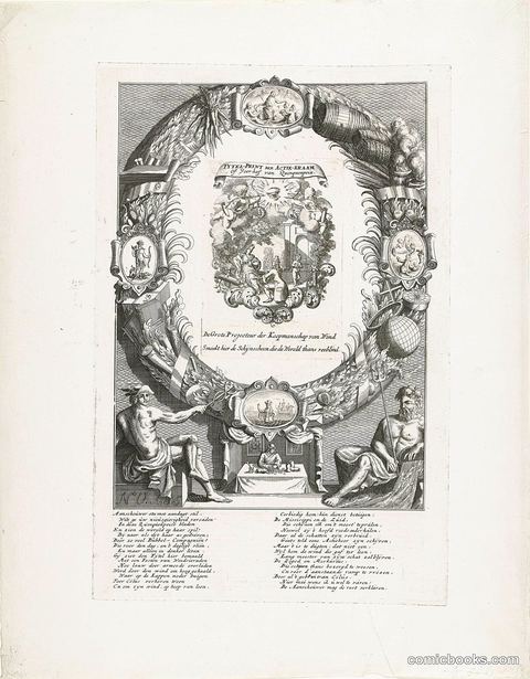 Title Print for the Stock Exchange Booth, or Forecourt of Quinquenpoix