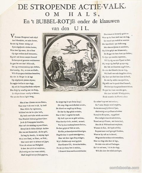 De Stropende Actie-Valk omhals, En't Bubbel-Rotje onder de klaauwed van den UIL