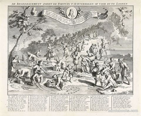 De Begeerlijkheyt Zoekt de Fortuin t'Achterhalen of Voor by te Loopen (Greed Seeks to Overtake Fortune)