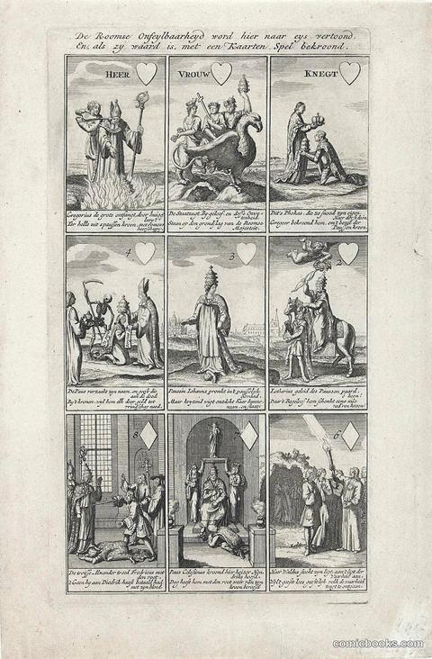 Nine Cards Mocking Papal Infallibility