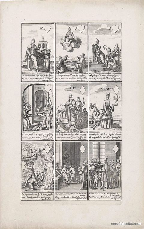 Nine Cards with Satires on Papal Infallibility