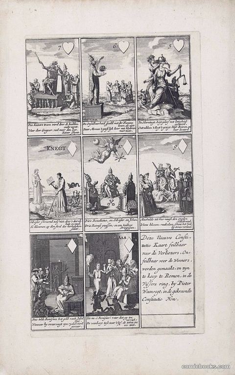 Nine Cards with Satires on Papal Infallibility