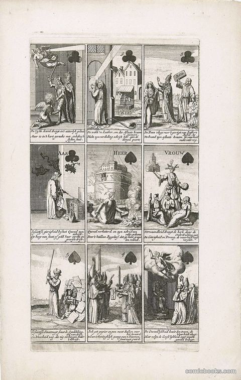 Nine Cards with Satires on Papal Infallibility
