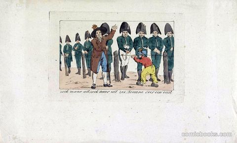Spotprent op de douaniers [Political Print on the Customs Officers]