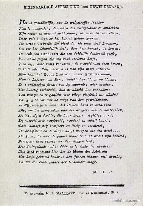 Verse for a Political Print on Napoleon