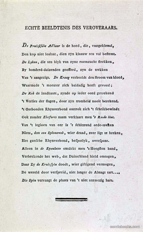 Verse accompanying a satirical print on Napoleon, 1813