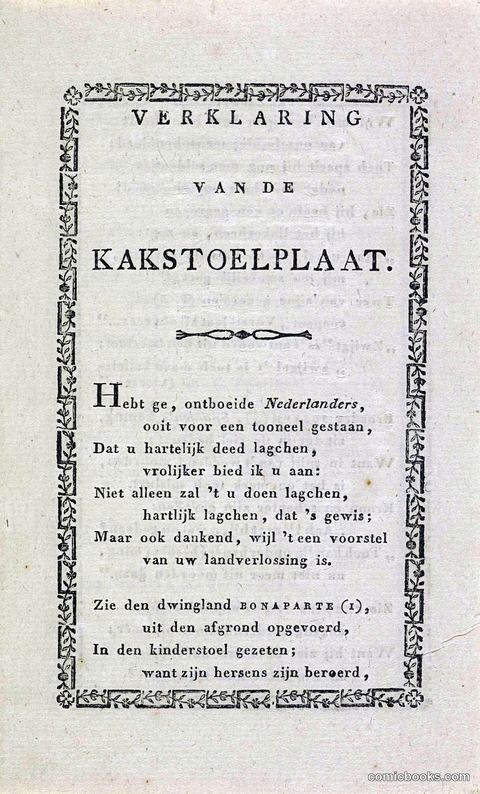 Verklaring van de spotprent van Napoleon in de Kakstoel