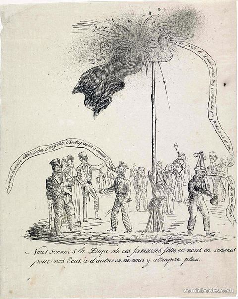 Satirical Print on the Failed Fireworks Display, Amsterdam 1820