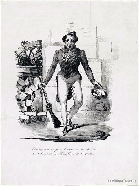 Political Satire on Brussels Authorities' Negligence, 1830
