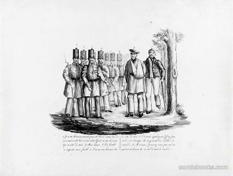 Dutch Political Print on Belgian Cowardice