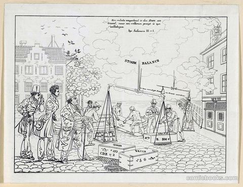 A Stoom Balance: Satirical Print on the Fraud of the Firm C. de Bruyn & Zonen
